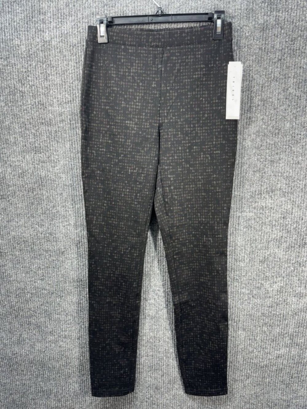 Tribal Brand Pull On Pants Womens Small Black/Dark Brown Geometric Mid Rise NEW